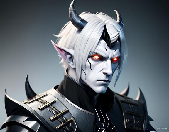 Icy Demon: A 3D Anime Art Concept