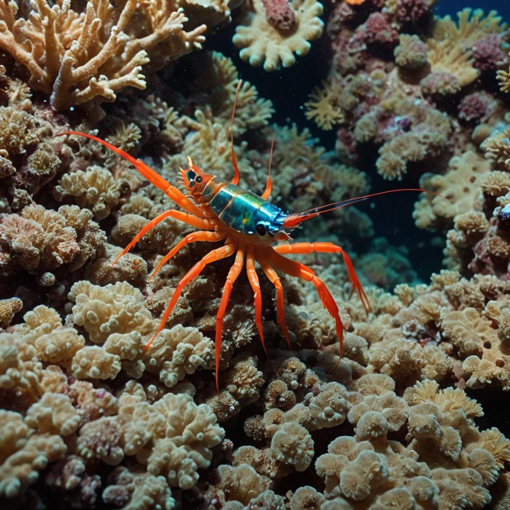 Pistol Shrimp on Coral Reef, Cinematic Film Still