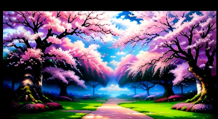 Cherry Blossom Heaven Oil Painting