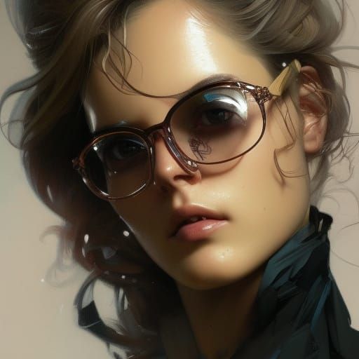 Funky Eyewear Portrait in Hyperdetailed Style