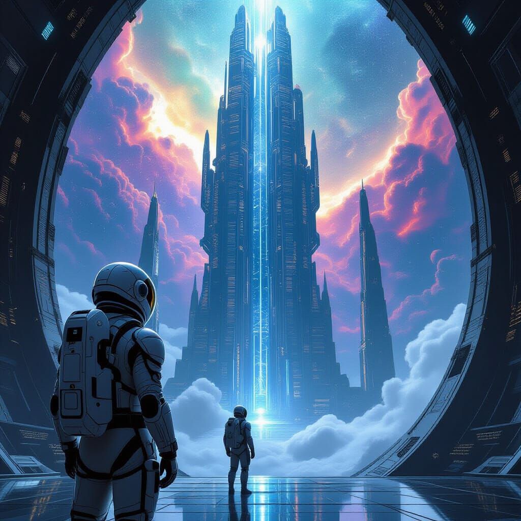 Colossal Alien Megastructure in Cosmic Baroque Style