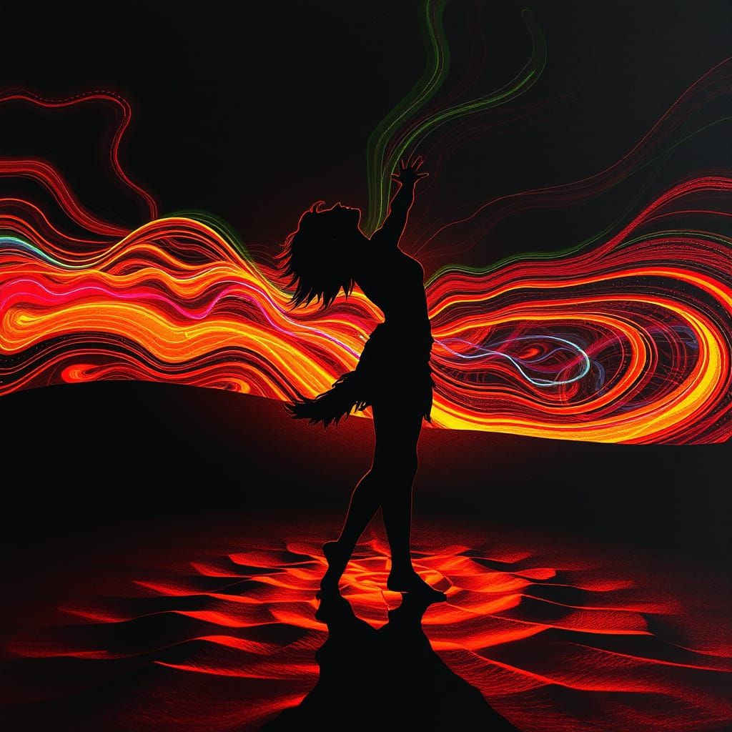 Abstract Fractal Art: Dancer in Swirling Sand
