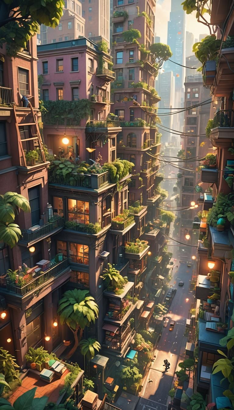Lush Cityscape Reclaimed: 3D Game Graphics