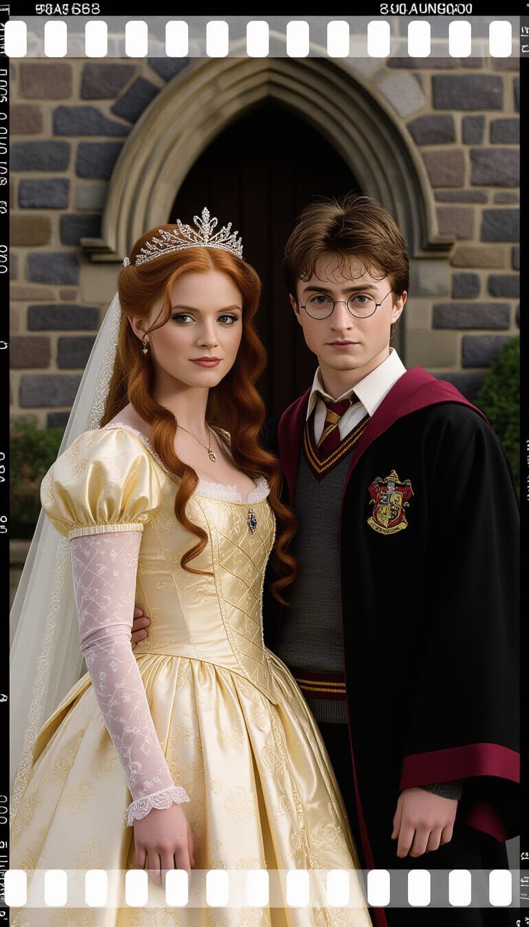 Ginny Weasley and Harry Potter as Royal Figures