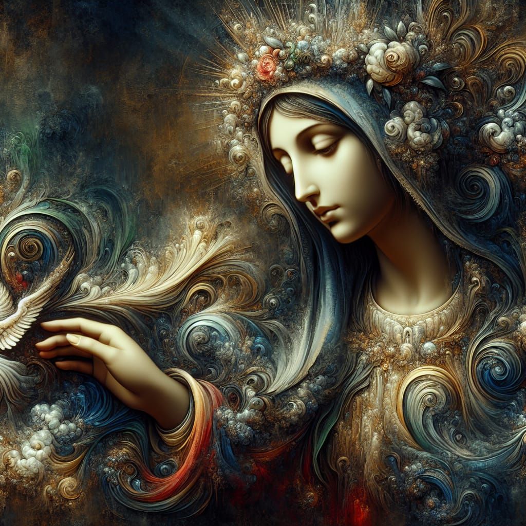 Holy Mary Matte Painting in Fantasy Style