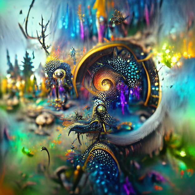 Psychedelic Skeletons Dance Through Starry Portal