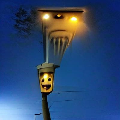 Eerie Streetlight Illuminates the Night