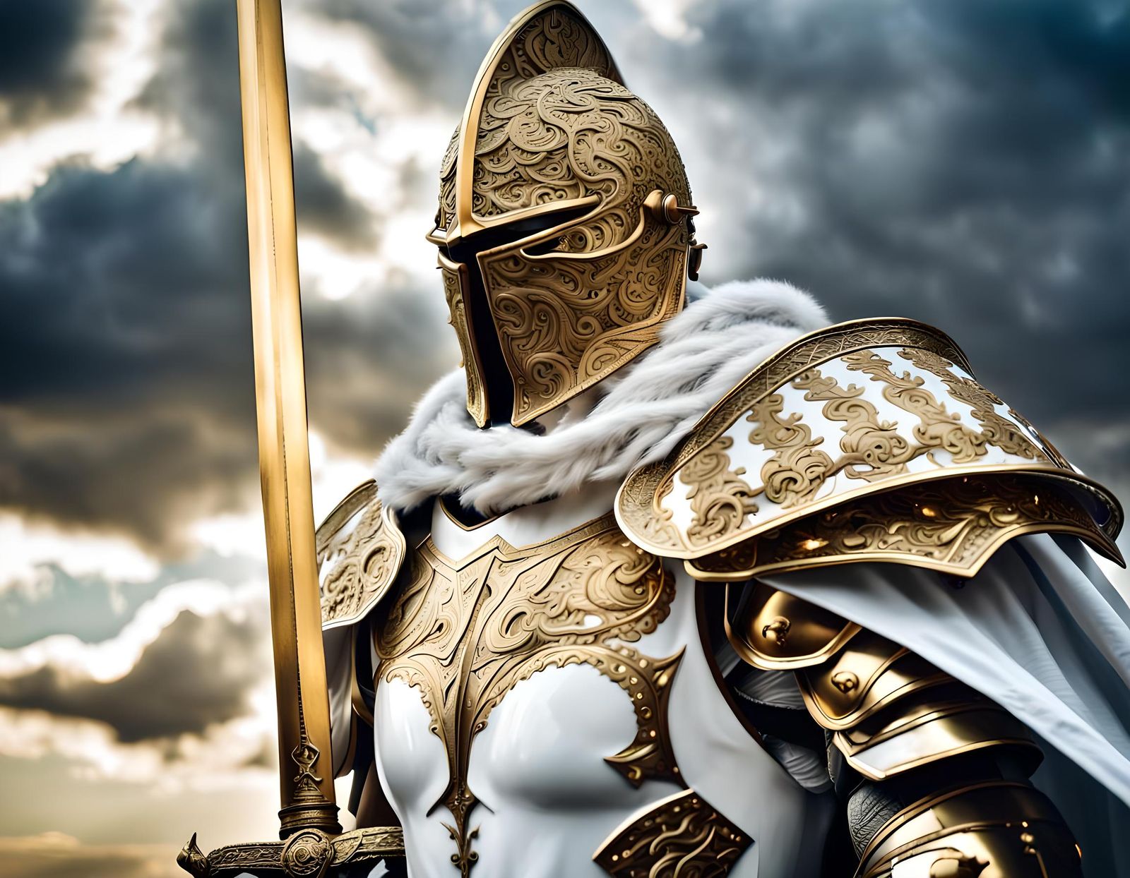 Guardian of Light in Enamel Armor