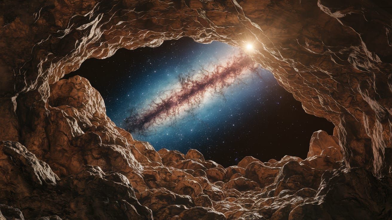 Macro Painting of Cave Containing Universe