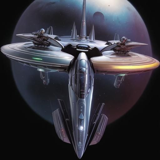 Sci-fi with flying chrome ufo
