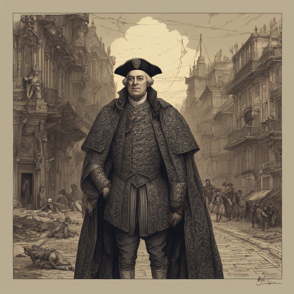 Formal Portrait of King Louis XVI in 18th-Century Style