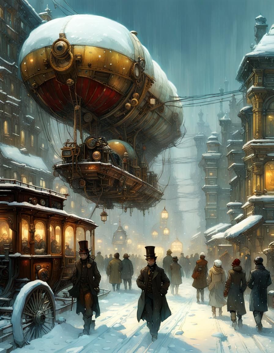 Steampunk Sky University in Winter Wonderland