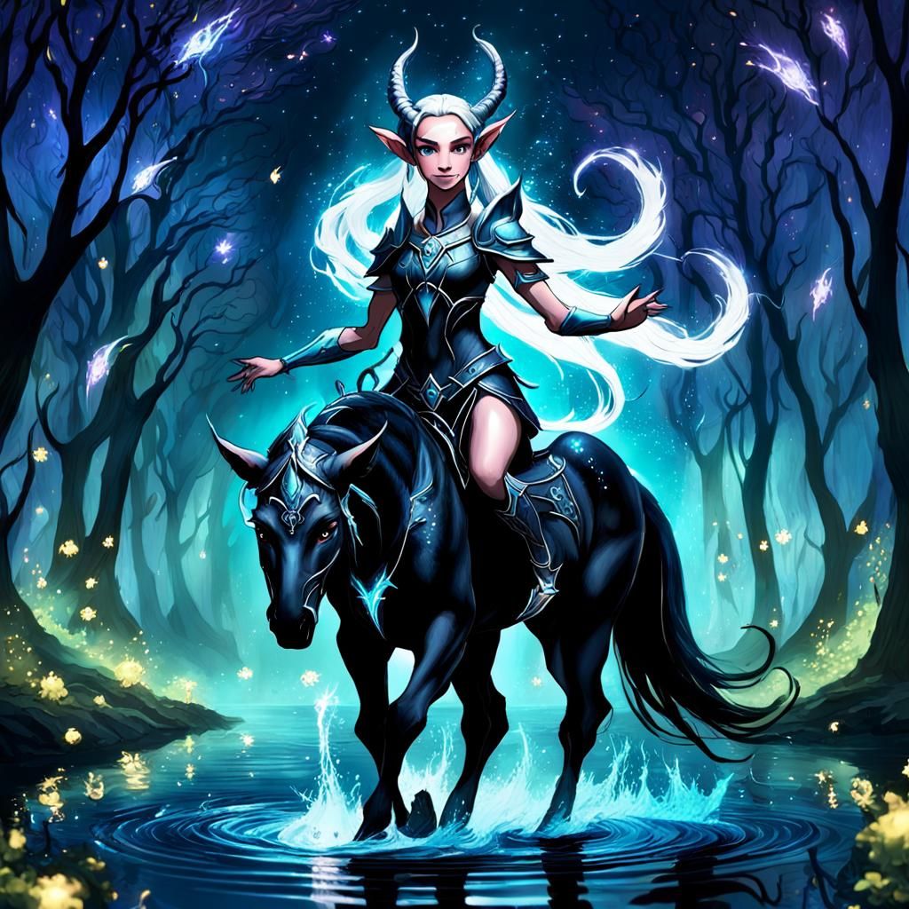 Elf Centaur Dancing in Twilight, Ethereal Fantasy