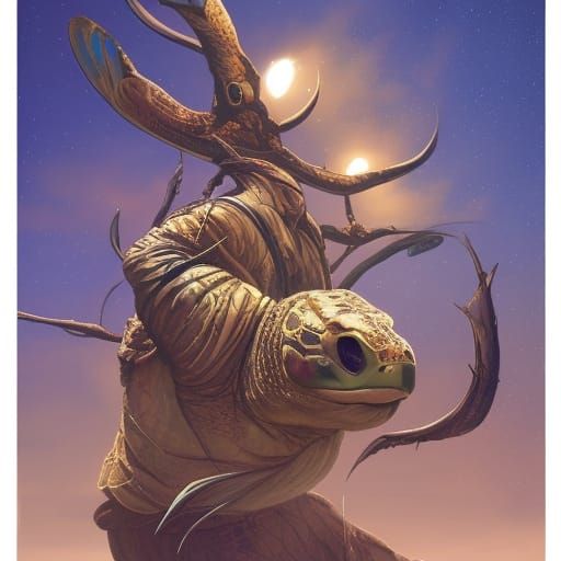 Iroquois Turtle Totem in Comic Book Style