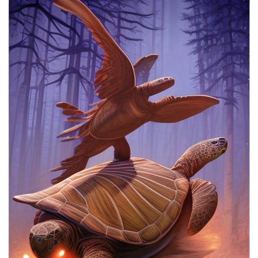 Iroquois Onondaga Turtle Totem in Comic Book Style