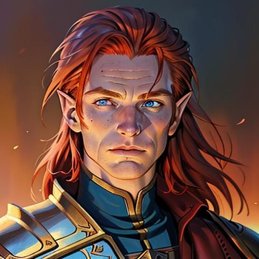 Elf Child in Leather Armor, Oil Painting