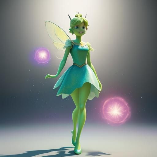 Tinkerbell 3D Render in Pixar Style
