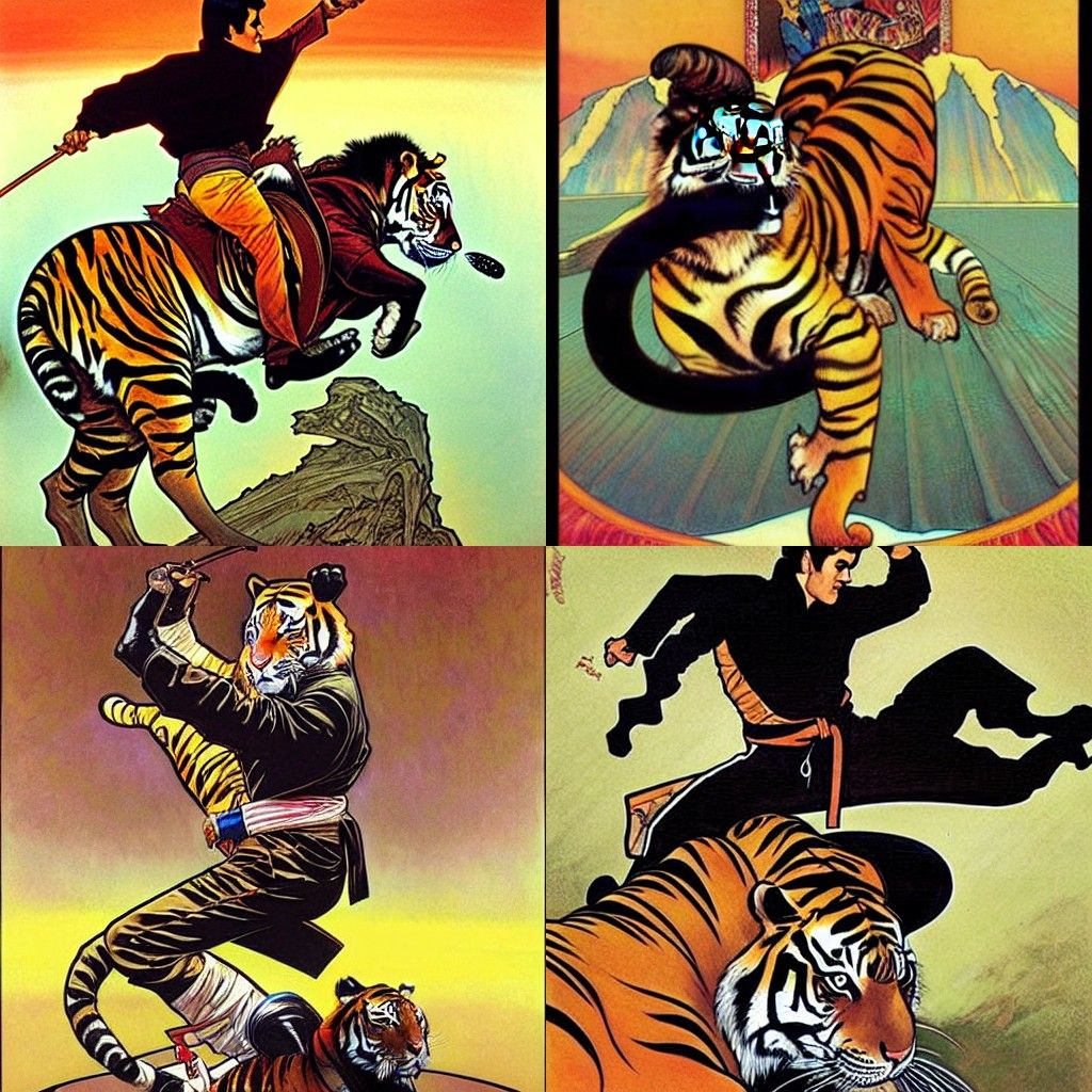 Elvis Presley Tiger Ride: Art Nouveau Style