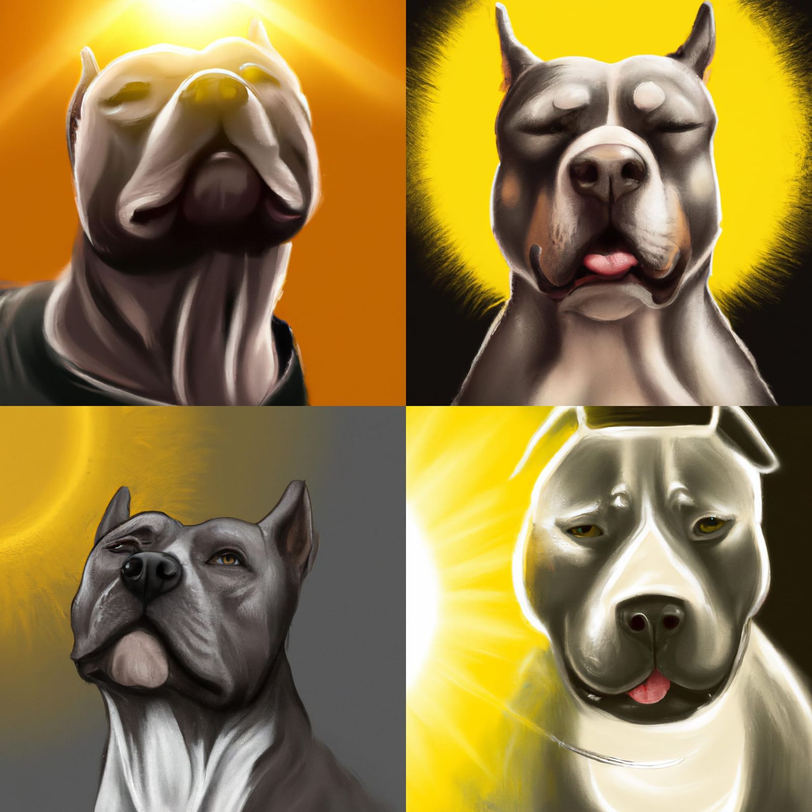 American Pitbull Eats the Sun: Digital Art