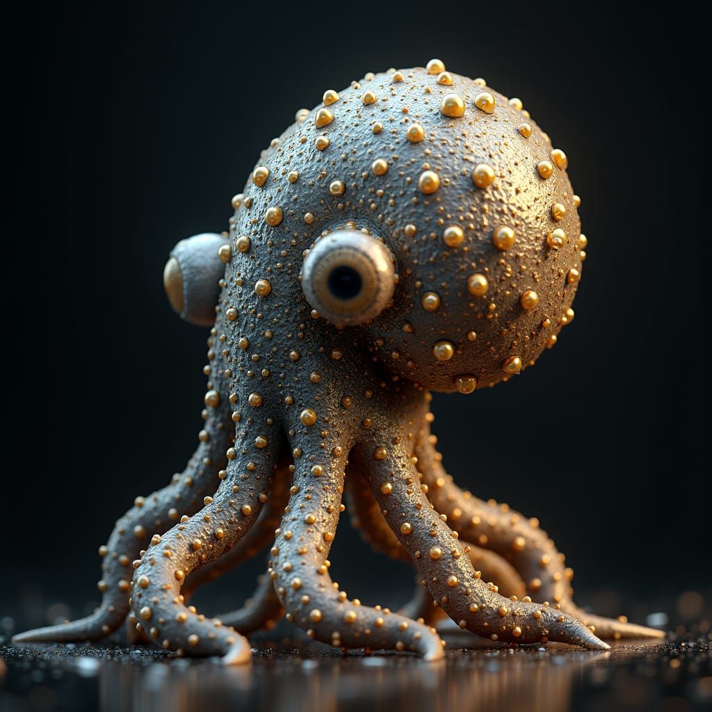 Humorous Cuttlefish in Pixar Style, Detailed Octane Render