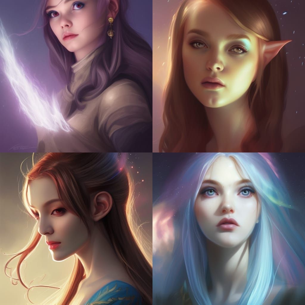 Ethereal Elf Goddess Portrait in Fantasy Style