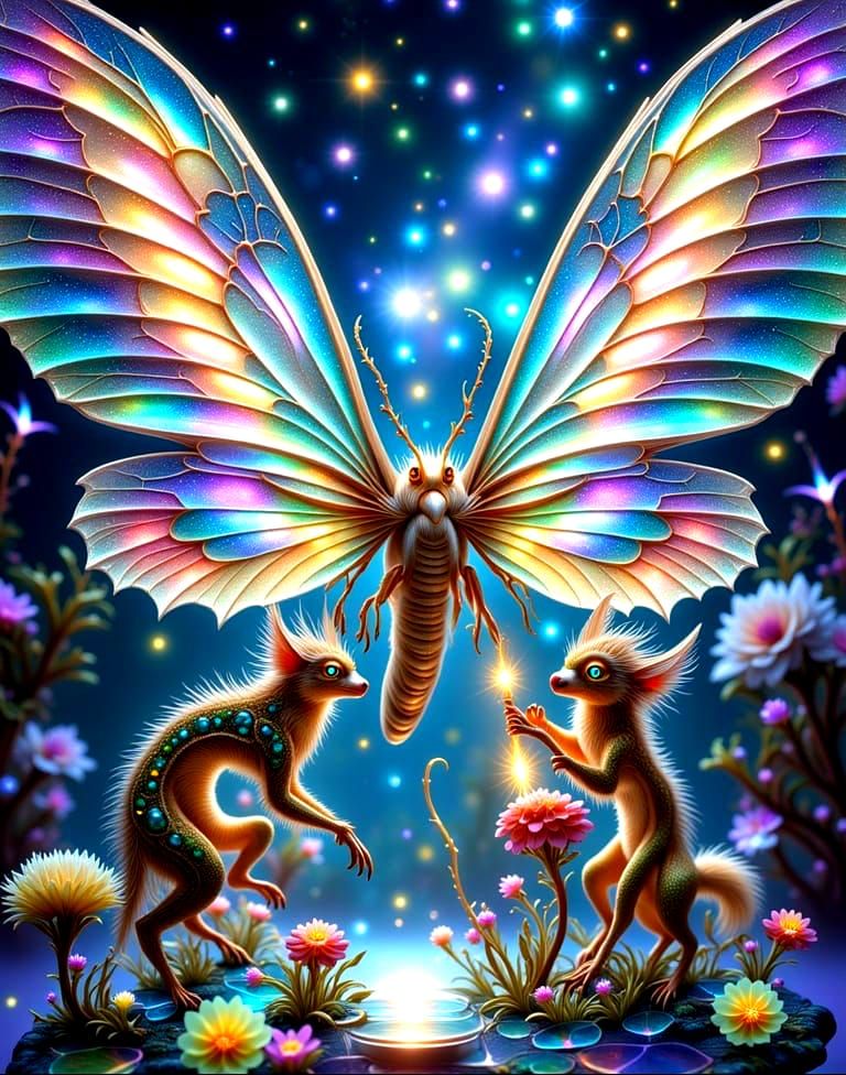 Mischievous Sprites Paint Constellations on Moth Wings