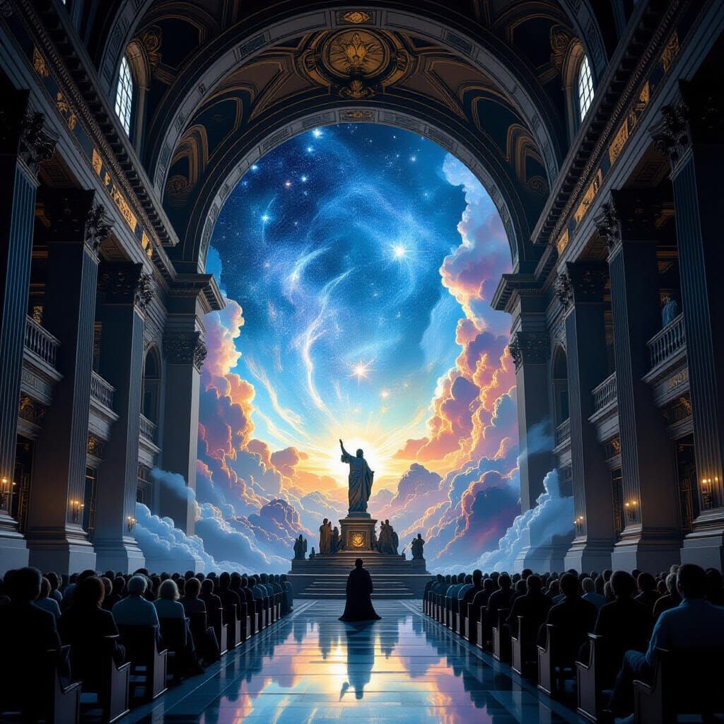 Celestial Cathedral with Dark Matter Frescoes