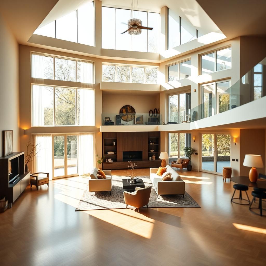 Airy Multistoried House Interior with Natural Light