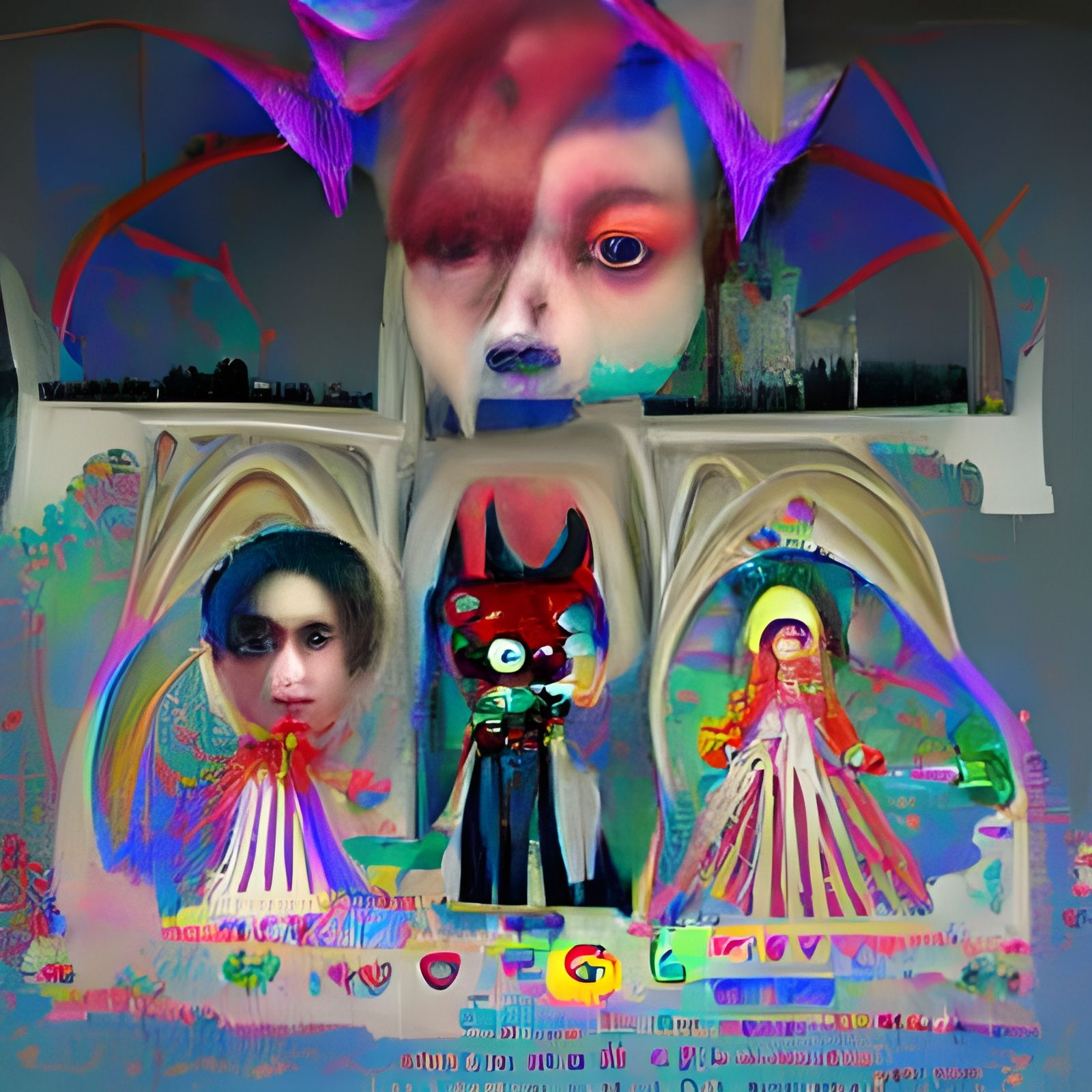 Gothic Folk Art Devil: Ethereal and Mysterious