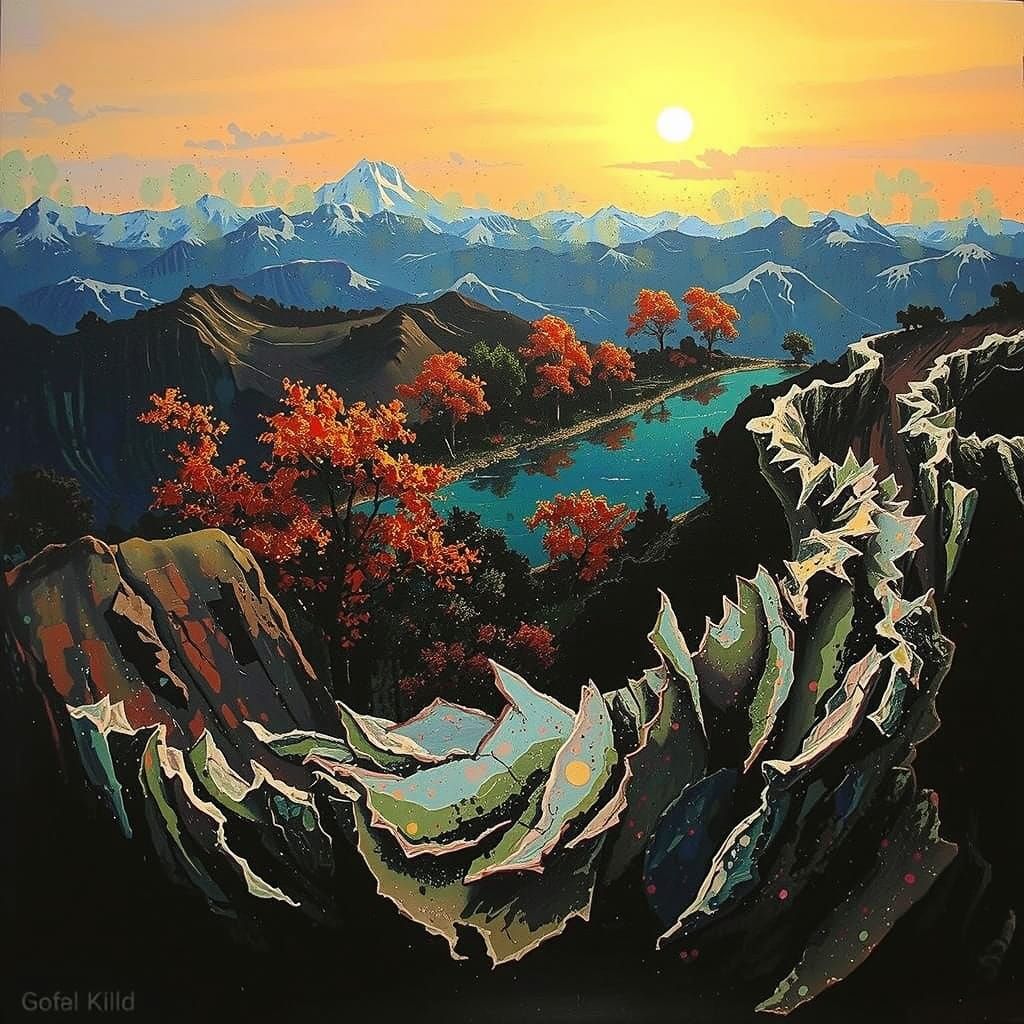 Psychedelic Landscape in Expressionist Style