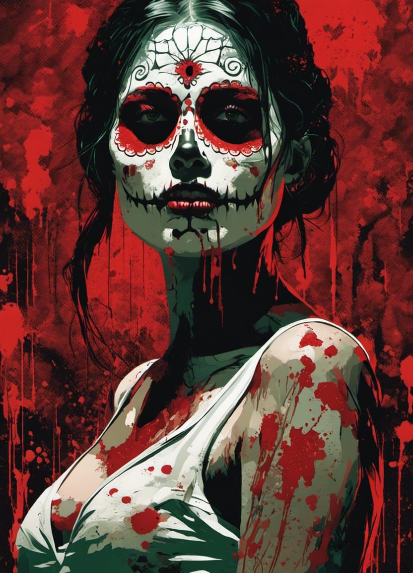 Día de los Muertos Zombie in Splatterpunk Style