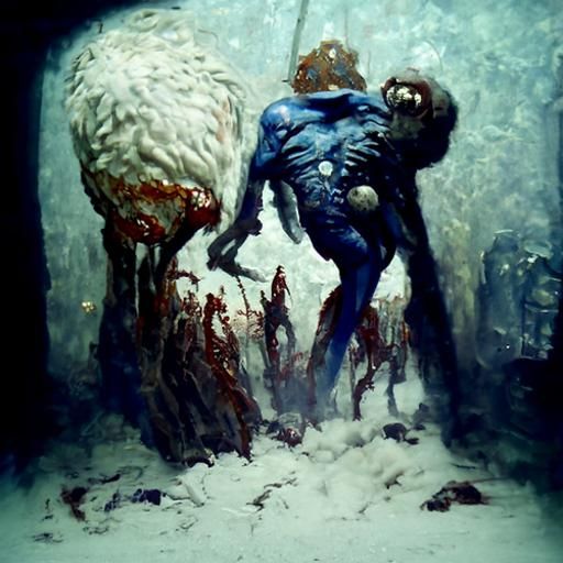 Disturbing Flesh and Blood Horror Illustration