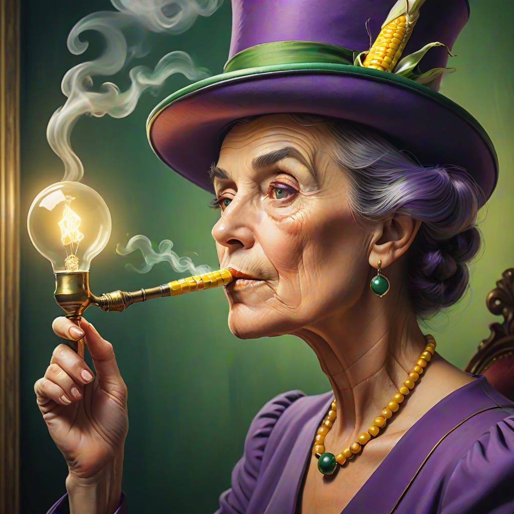 Whimsical Regal Woman in a Moment of Eureka