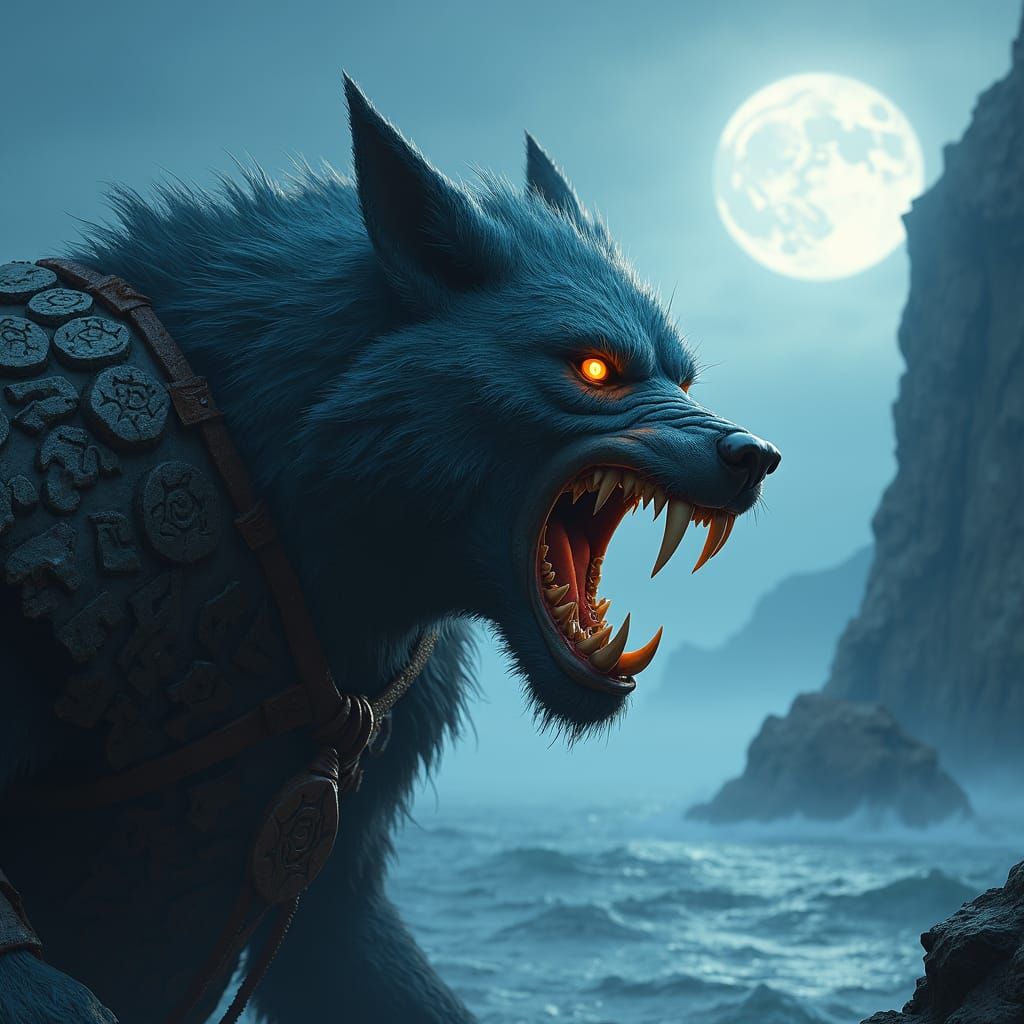 Viking Werewolf Warrior in Nordic Landscape