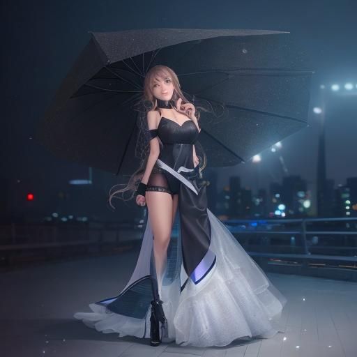 Wide Angle Full Body Shot in Cityscape