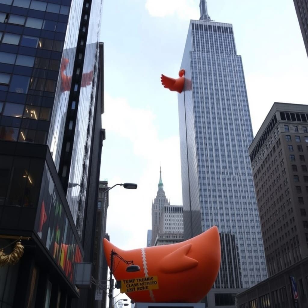 Surreal Rubber Duck Invasion of Trump Tower