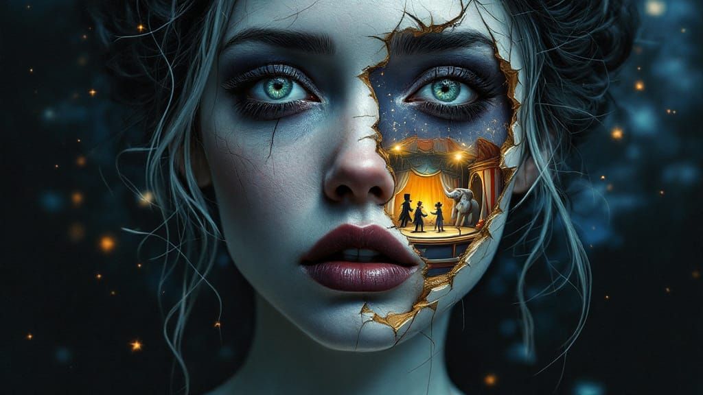 Stunning Melancholic Woman Reveals Whimsical Miniature Circu...