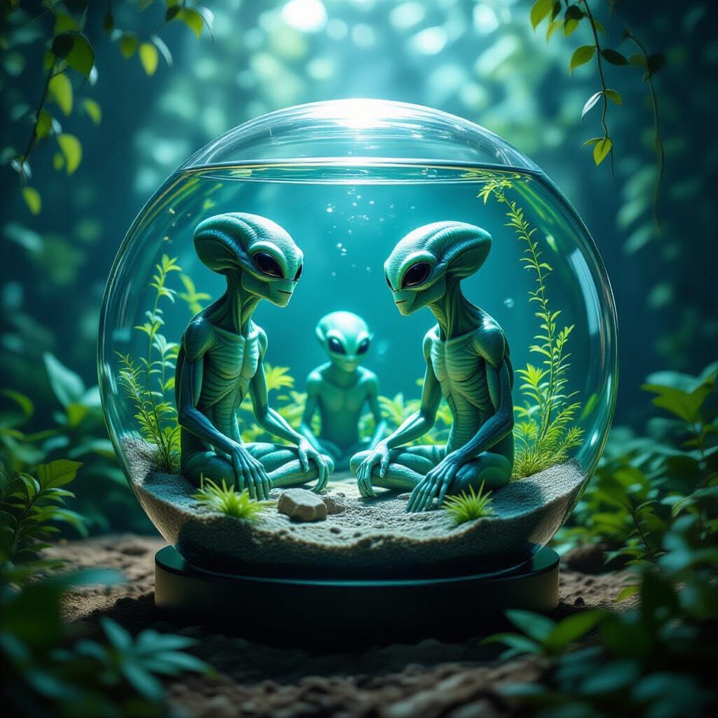 Alien Ecosystem in Glass Tank
