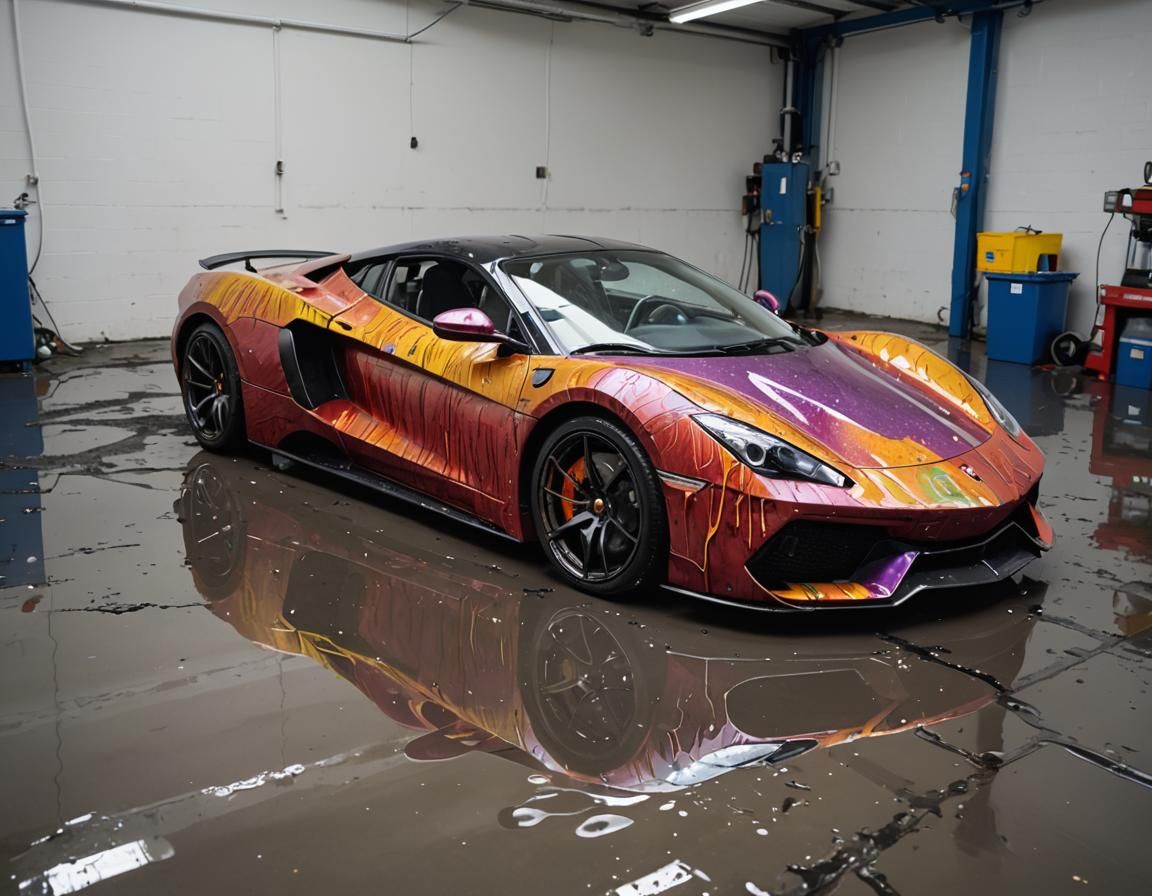 Surreal Supercar Formed from Superfluid Paint