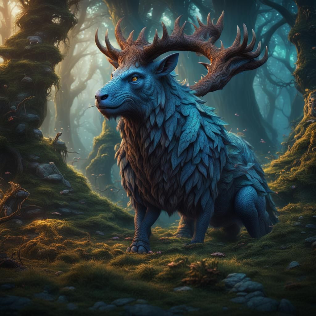 Magical Creature in a Fantastical Forest