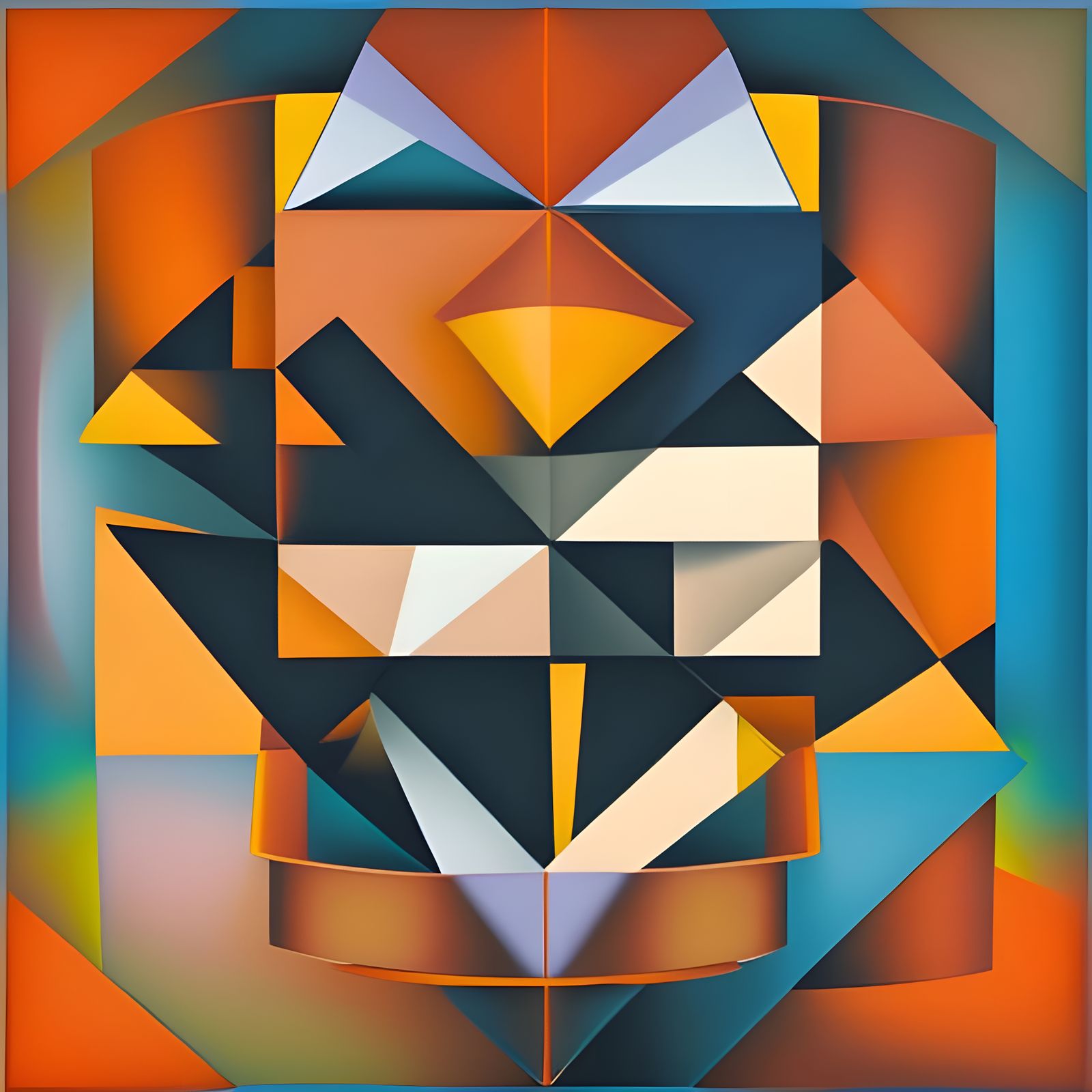 PERSPECTIVE CUBES cubist painting, Neo-Cubism, layered overlapping geometry, art deco painting, Dribbble, geometric fauv...