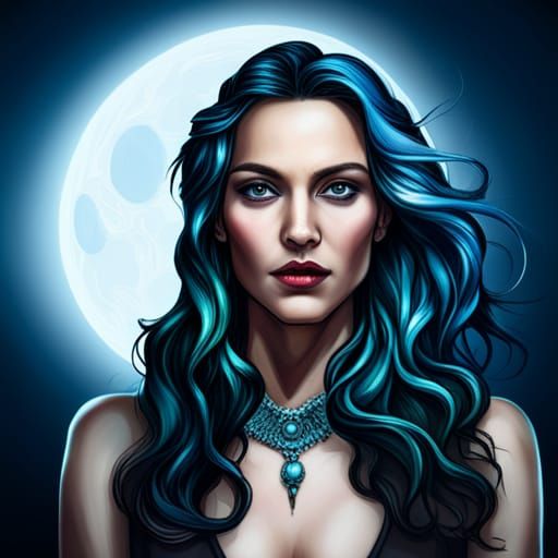 Hyperrealistic Nyx: Goddess of the Moon