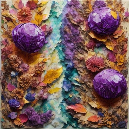 Nature's Diversity in Mixed-Media Collage