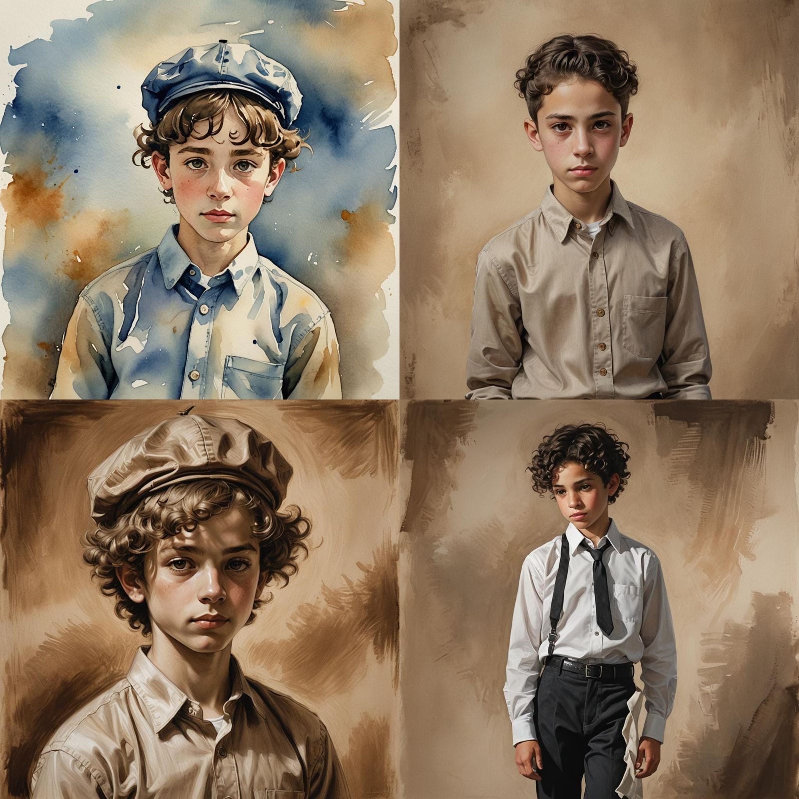 Ultra-Orthodox Boy in Traditional Dress: A Drawing