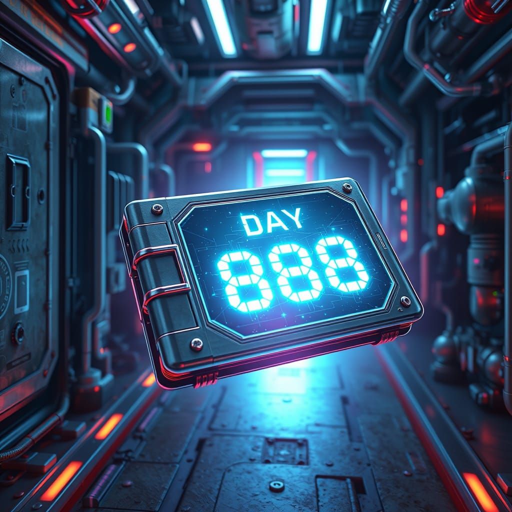 Cyberpunk Logbook in Mid-Air Glows with Otherworldly Energy