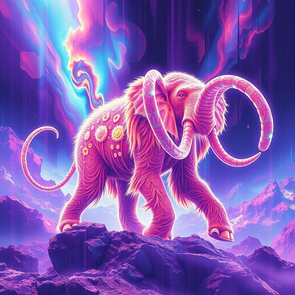 Ethereal Cyberpunk Landscape with Chromatic Aberrations