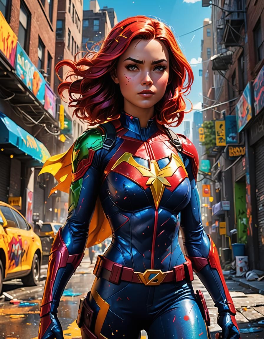 cartoon  image : female: super hero