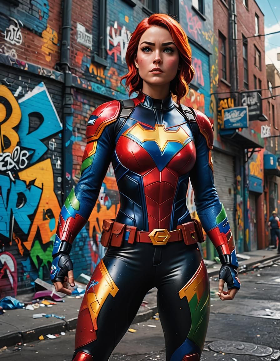 cartoon  image : female: super hero