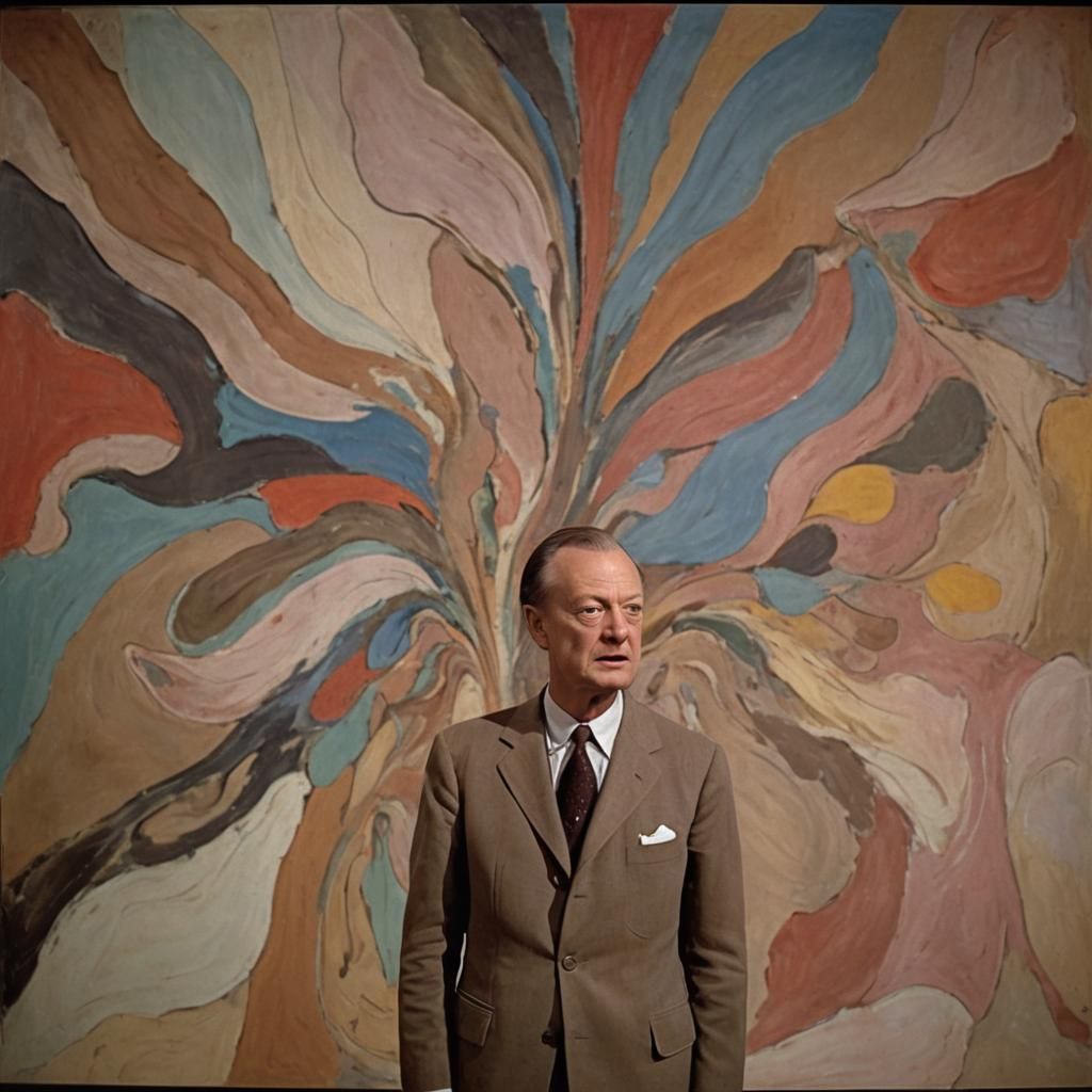 Surrealist Portrait in a Museum Setting