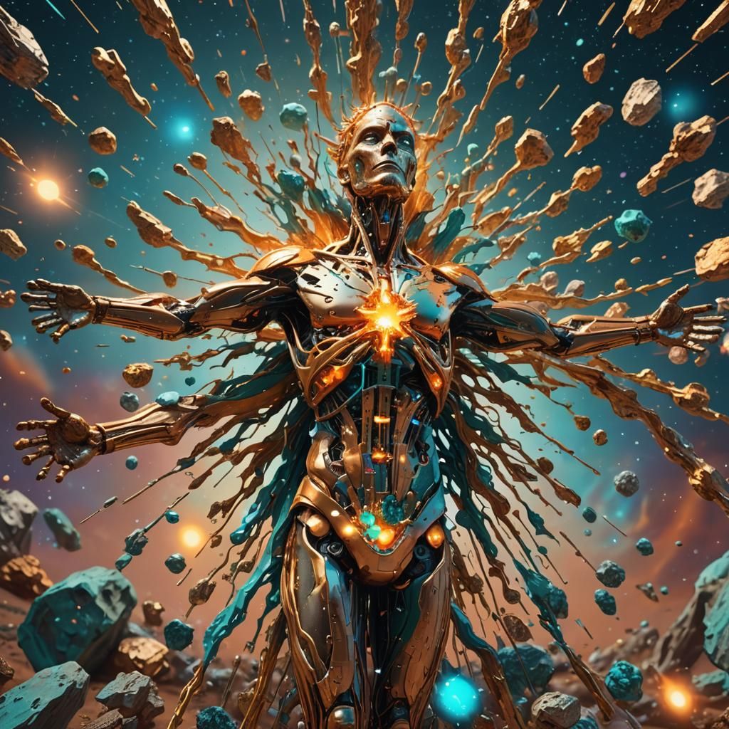 Life-Giving Cross: Hyperrealistic Splash Art